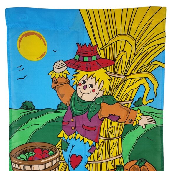 New Creative Harvest Scarecrow Flag Multicolor 41x28 Autumn Fall Banner 1999 VTG - Picture 2 of 6